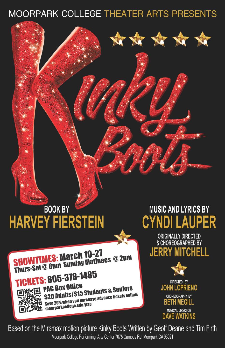 Must See Musical - KINKY BOOTS at Moorpark College March 10th through March 27th